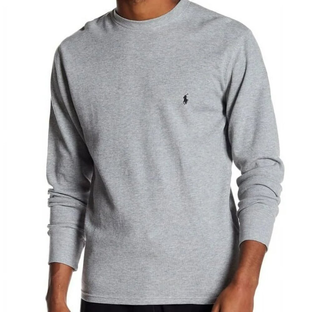 Grey Polo Ralph Lauren Men's Long Sleeve T-Shirt